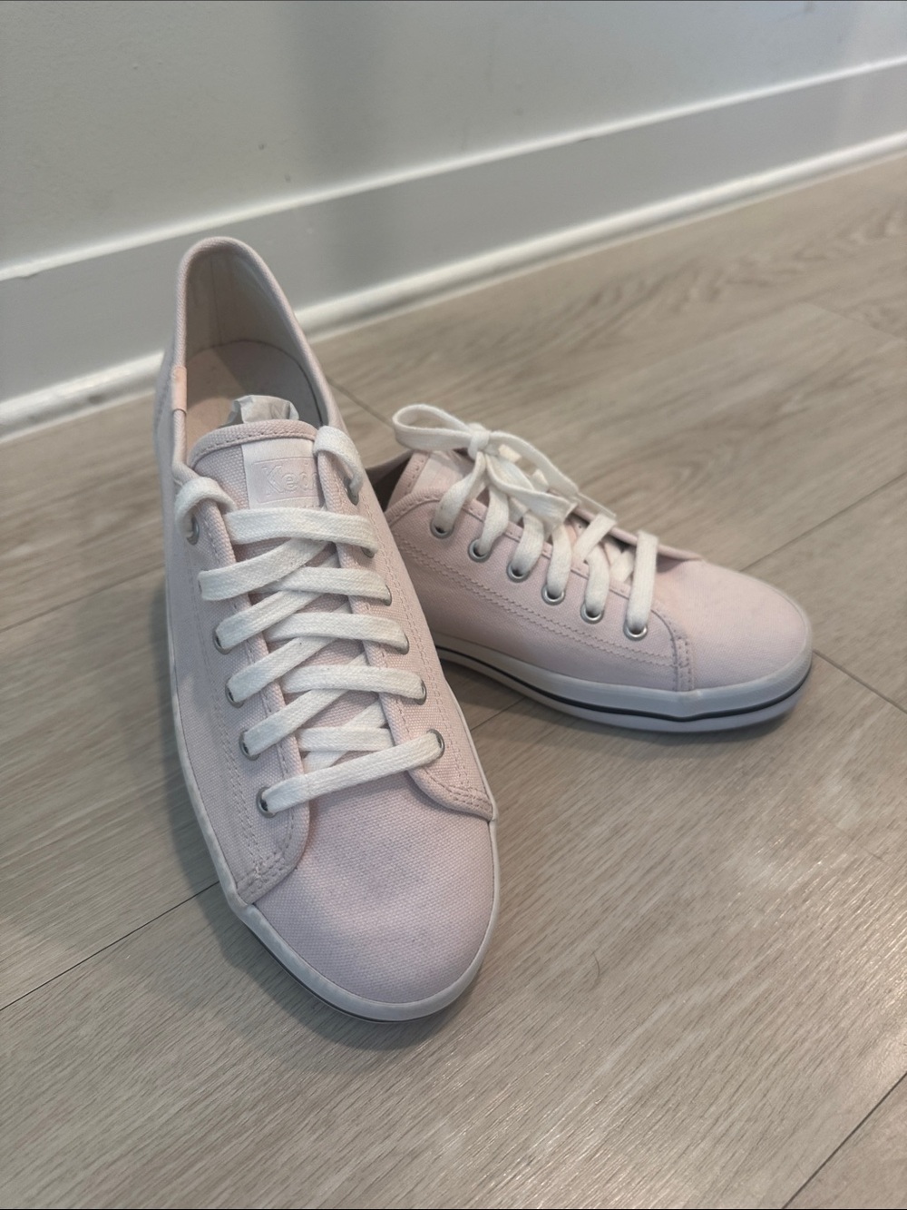 KEDS Low-Top Canvas Sneakers in Pale Pink